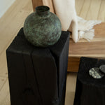 Charcoal Sculpture Pedestal - Medium-Sculptural Pedestal-House of Leon