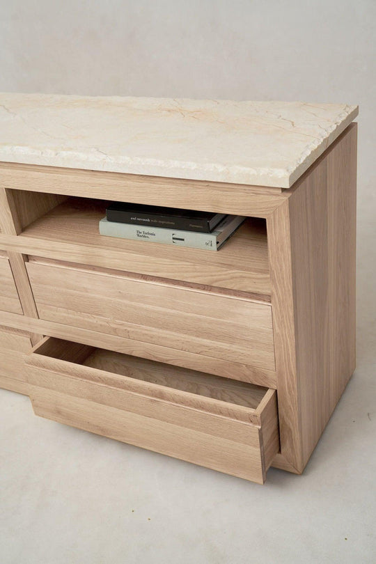 White Oak Dresser – Sofita Marble Dresser: A Fusion of Elegance and Functionality