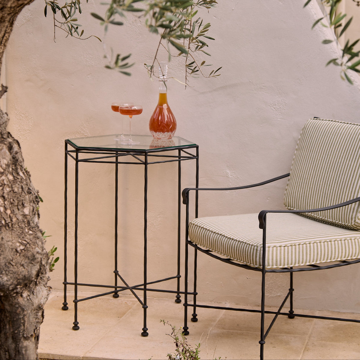 Provence Outdoor Glass Cocktail Table