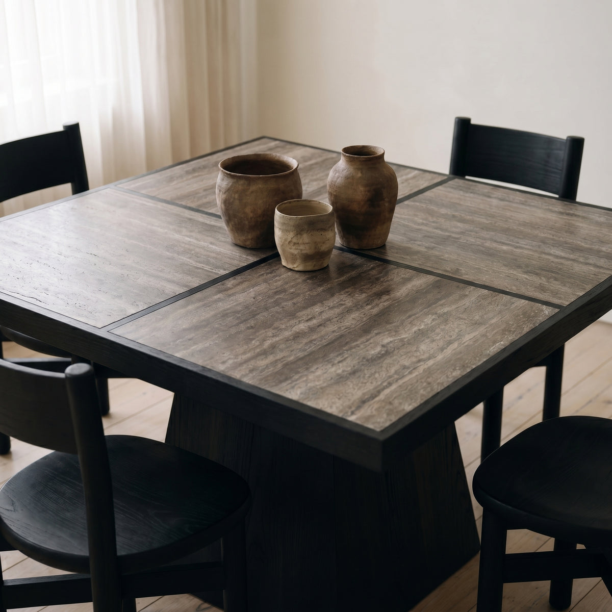 Eik Dining Table - Square - Black-House of Leon