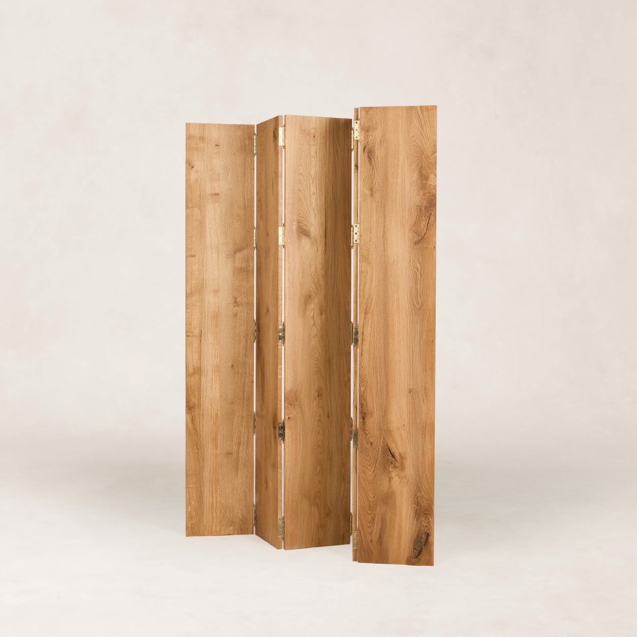Eik Solid French White Oak Folding Room Divider Screen