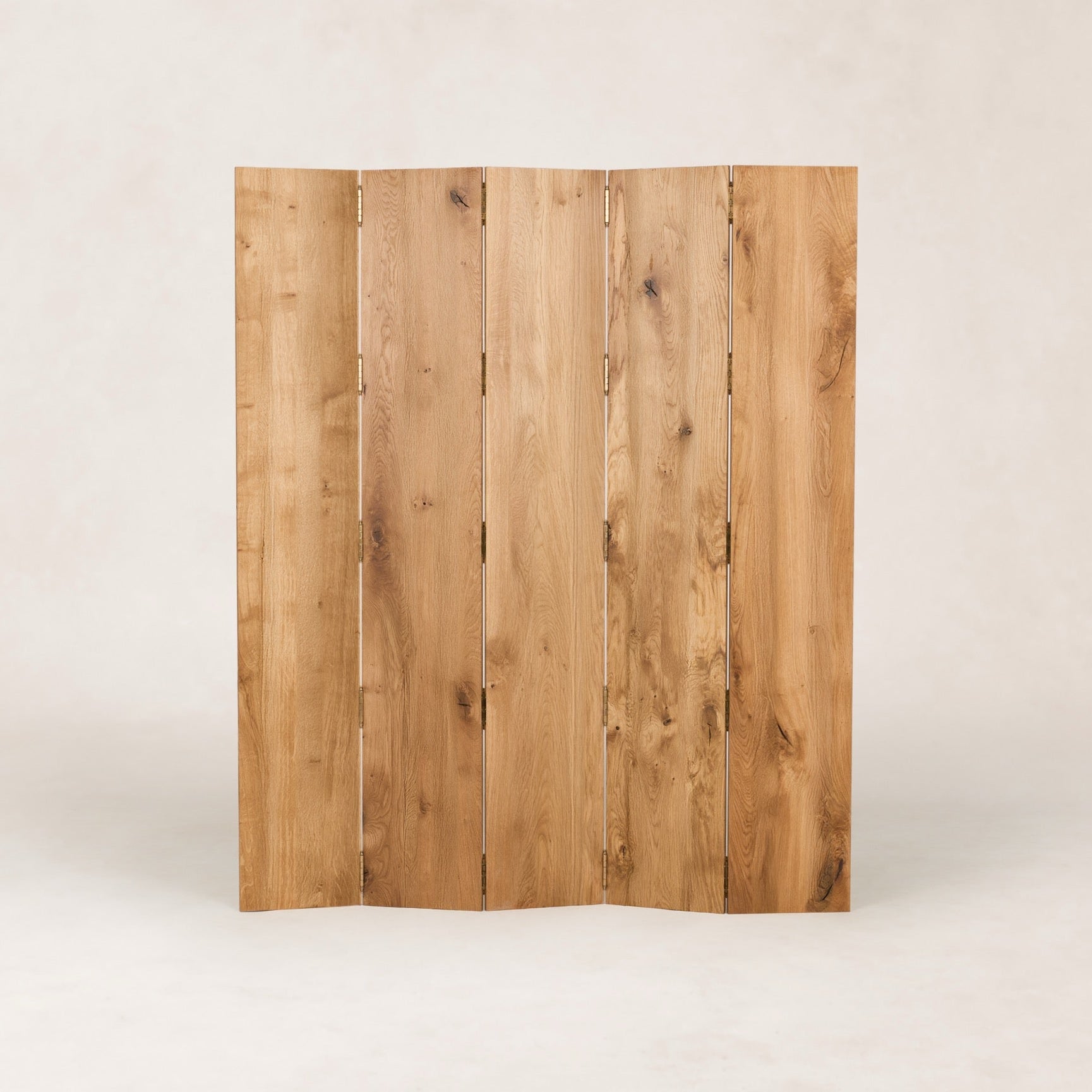 Eik Solid French White Oak Folding Room Divider Screen