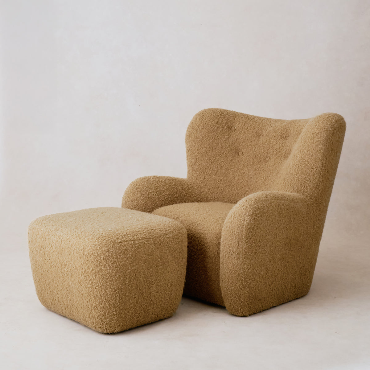 Papa Teddy Chair - Camel Boucle-Arm Chairs, Recliners & Sleeper Chairs-House of Leon
