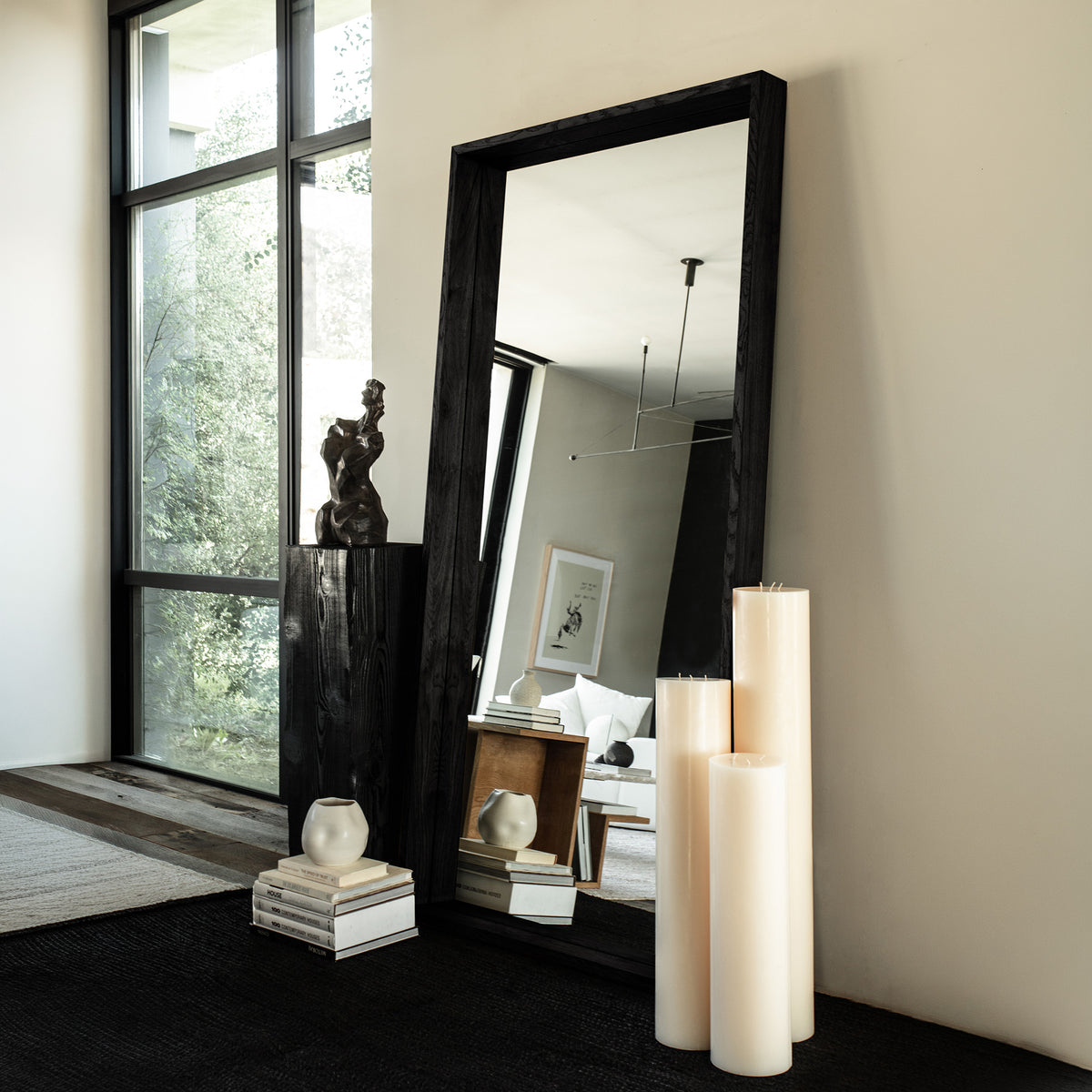 Ojai Floor Mirror - Charcoal