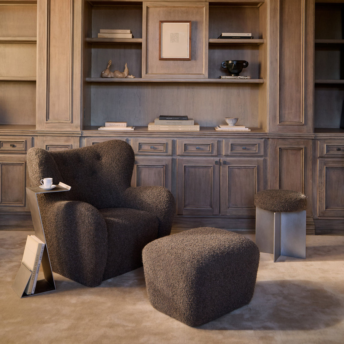 Papa Teddy Chair - Mocha Boucle-Arm Chairs, Recliners & Sleeper Chairs-House of Leon