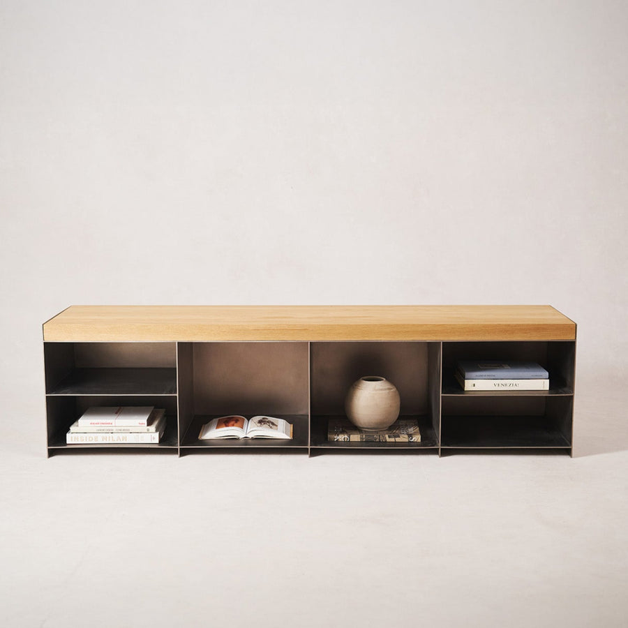 Milan Media Console-Media Storage Cabinets & Racks-white-oak-wood-House of Leon