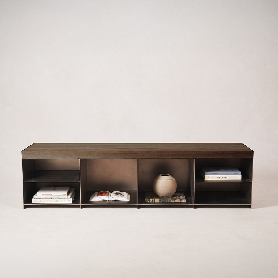 Milan-Stainles-Steel-Media-Console-TV-Bench-mocha-wood