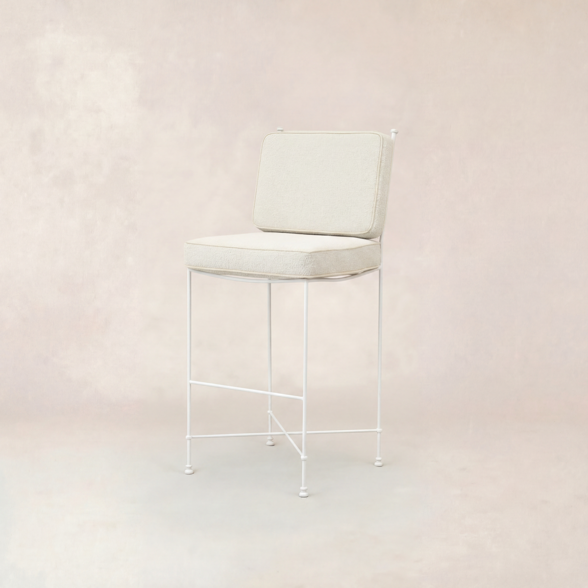 Provence Outdoor Barstool - White Frame-Boucle-House of Leon