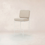 Provence Outdoor Barstool - White Frame-Linen-House of Leon