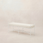 Provence Outdoor Bench 48" - White Frame-Outdoor Bench-Boucle-House of Leon