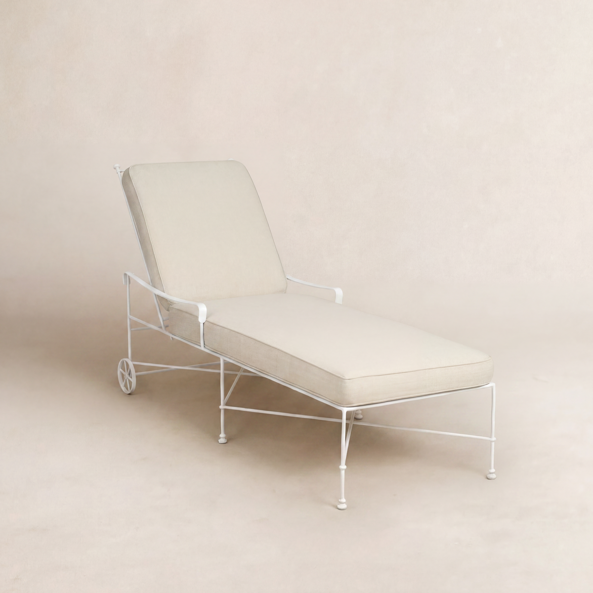 Provence Outdoor Chaise Lounge - White Frame-Linen-House of Leon