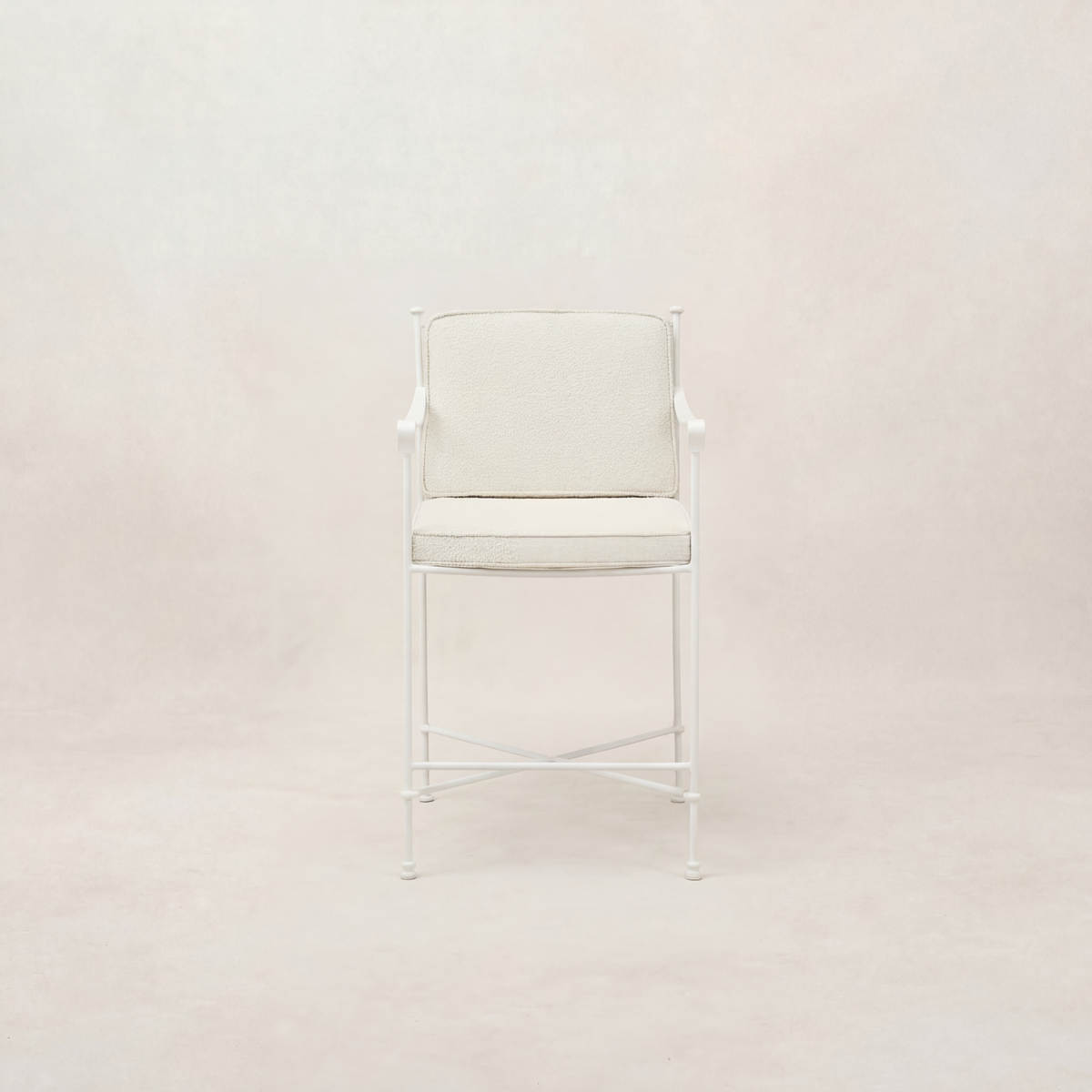 Provence Outdoor Counter Stool - White Frame-Boucle-House of Leon