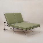Provence Outdoor Double Chaise Lounge - Black Frame-Outdoor Beds-Heritage Leaf-House of Leon