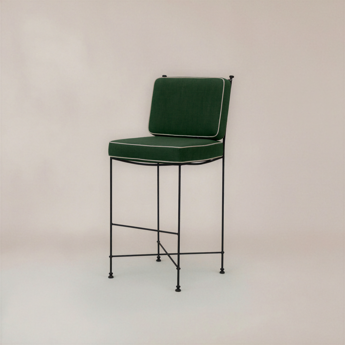 Provence Outdoor Barstool - Black Frame-Outdoor Counter Stool-Cast Ivy-House of Leon