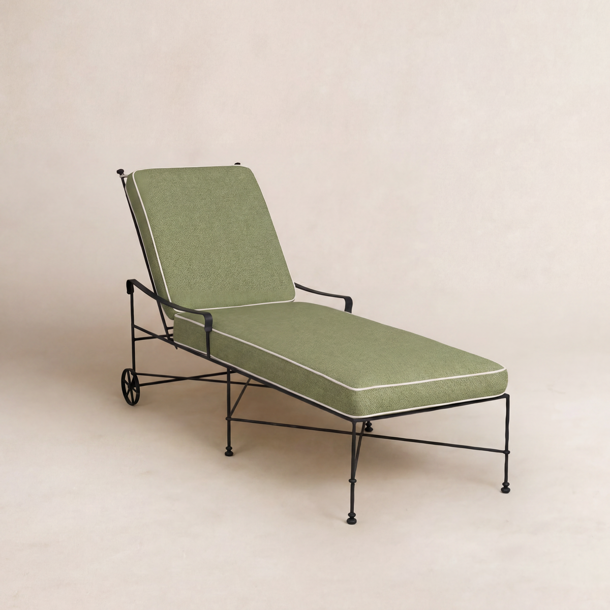 Provence Outdoor Chaise Lounge - Black Frame-outdoor-Heritage Leaf-House of Leon