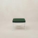 Provence Outdoor Ottoman - White Frame-Outdoor Ottomans-Cast Ivy-House of Leon