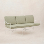 Provence 3 Seater Sofa - White Frame-Outdoor Sofas-Olive Striped-House of Leon