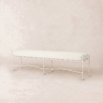 Provence Outdoor Bench 70" - White Frame-Outdoor Bench-Boucle-House of Leon