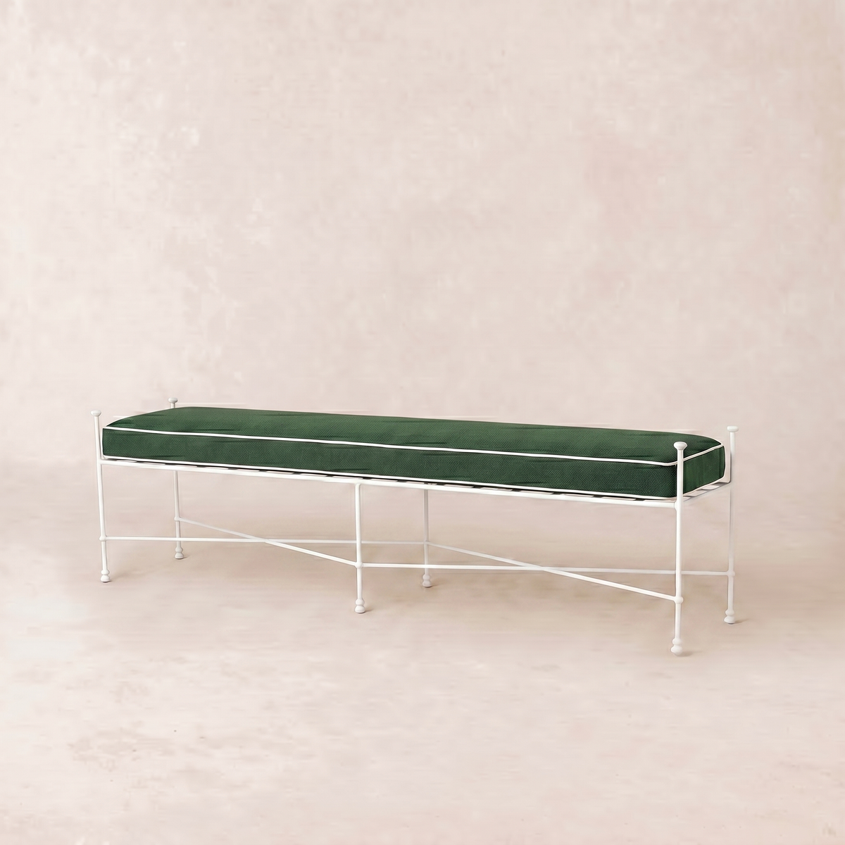Provence Outdoor Bench 70" - White Frame-Outdoor Bench-Cast Ivy-House of Leon