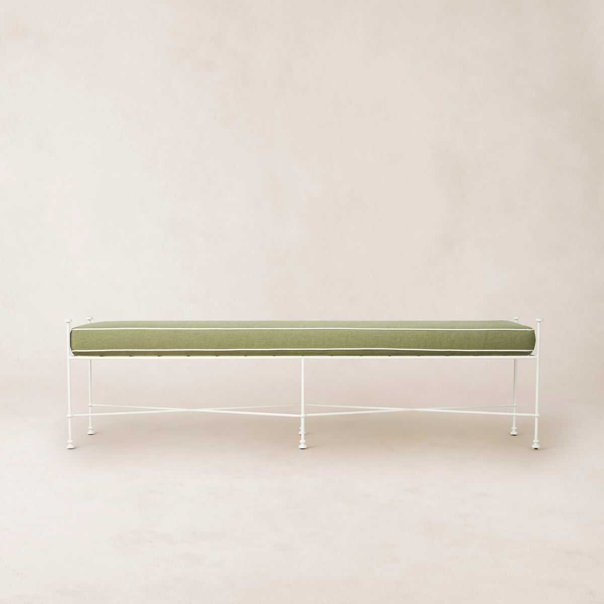 Provence Outdoor Bench 70" - White Frame-Outdoor Bench-House of Leon