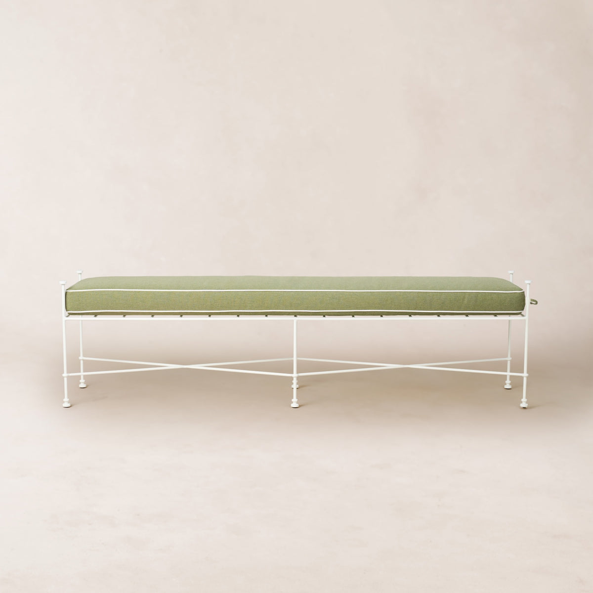 Provence Outdoor Bench 70" - White Frame-Outdoor Bench-House of Leon