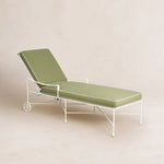 Provence Outdoor Chaise Lounge - White Frame-Heritage Leaf-House of Leon