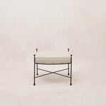 Provence Outdoor Ottoman - Linen-Outdoor Ottomans-House of Leon