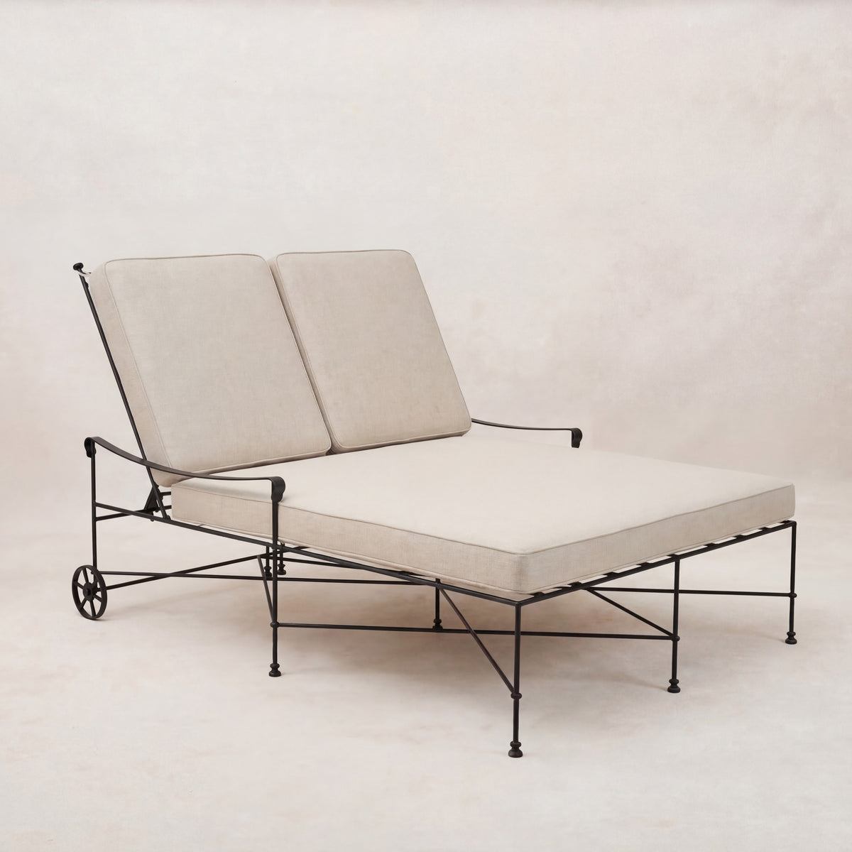Provence Outdoor Double Chaise Lounge - Linen-Outdoor Lounge Furniture-House of Leon