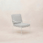Provence Outdoor Lounge Dining Chair - White Frame-Outdoor Dining Chair-Mist Striped-House of Leon