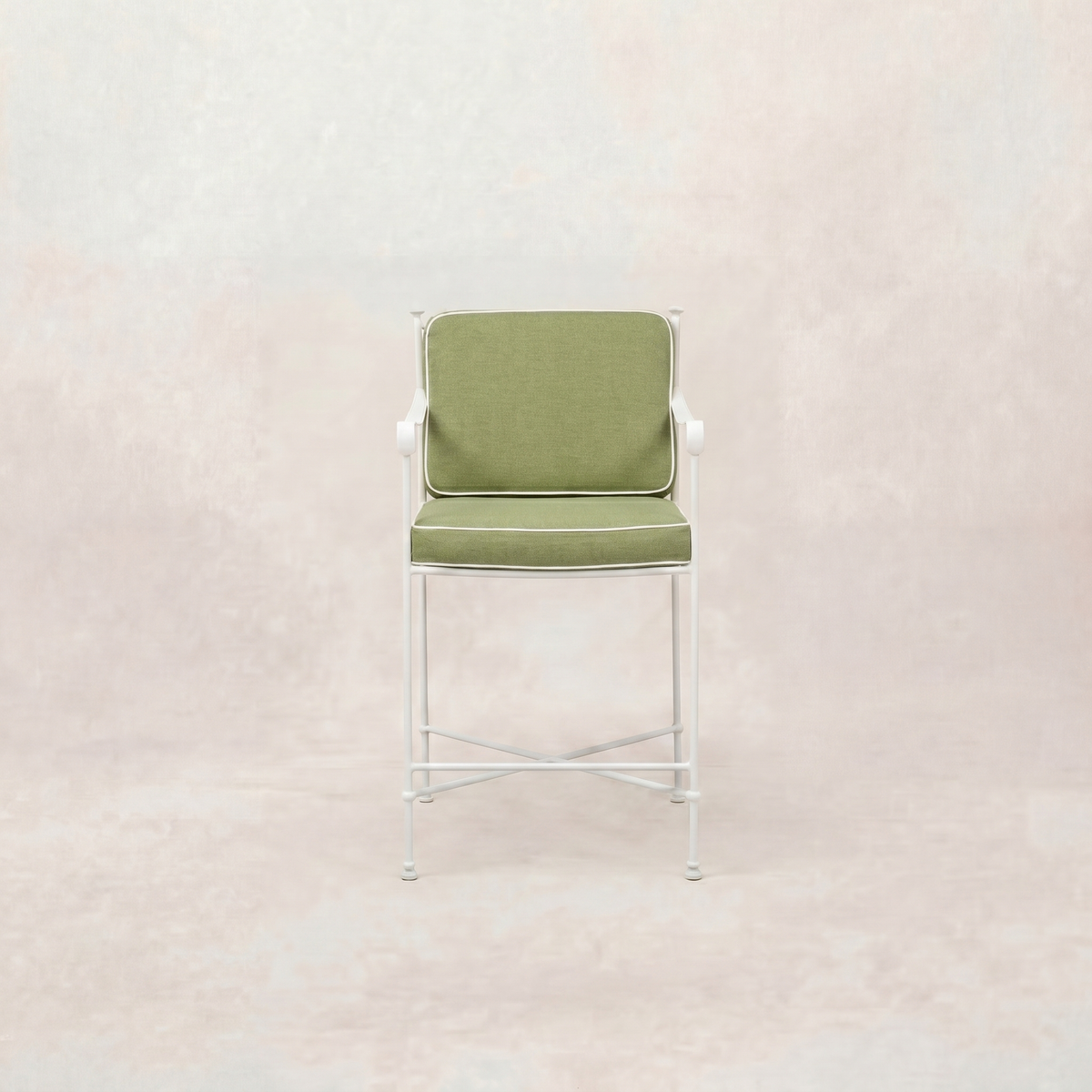 Provence Outdoor Counter Stool - White Frame-Heritage Leaf-House of Leon