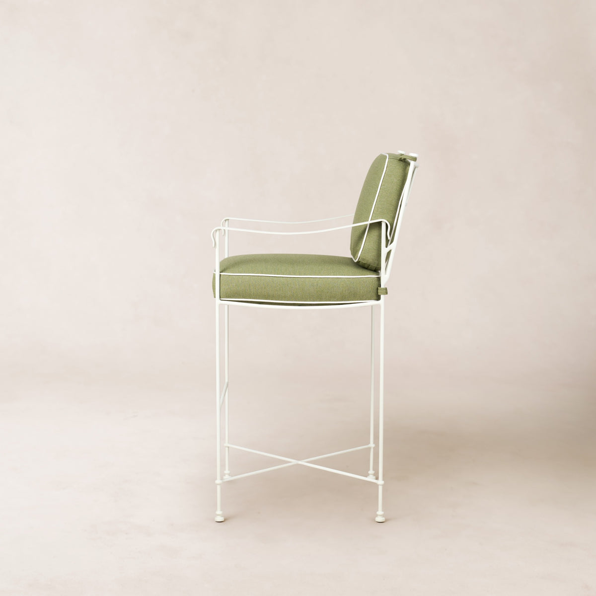 Provence Outdoor Counter Stool - White Frame-House of Leon