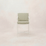 Provence Outdoor Counter Stool - White Frame-Olive Striped-House of Leon