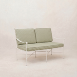 Provence Loveseat - White Frame-Outdoor Sofas-Olive Striped-House of Leon