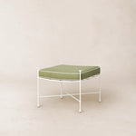 Provence Outdoor Ottoman - White Frame-Outdoor Ottomans-Heritage Leaf-House of Leon