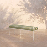 Provence Outdoor Bench 48" - White Frame-Outdoor Bench-Heritage Leaf-House of Leon