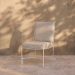 Provence Outdoor Armless Dining Chair - White Frame-Outdoor Dining Chair-Linen-House of Leon