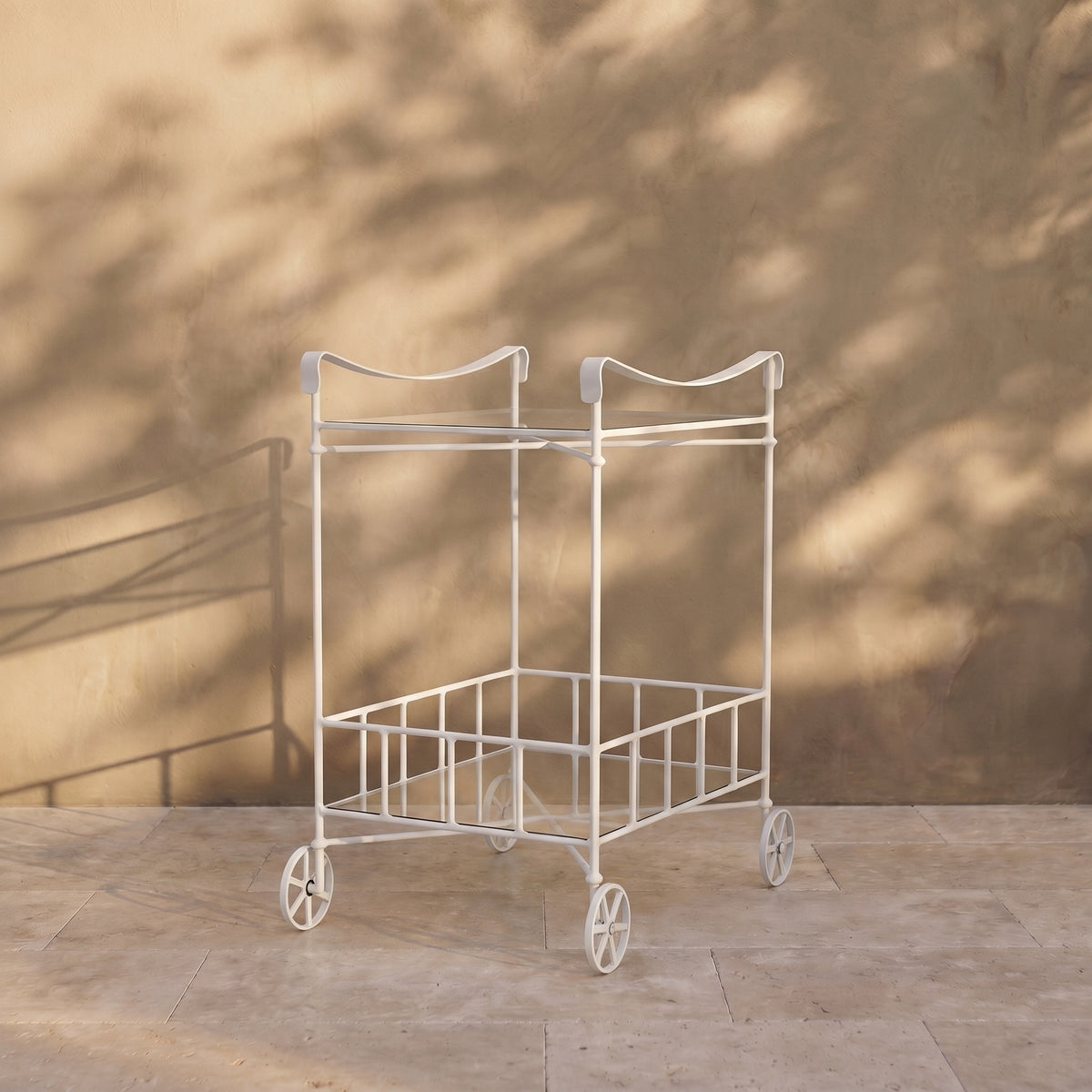 Provence Outdoor Bar Cart - White