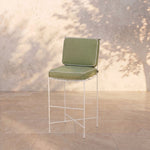 Provence Outdoor Barstool - White Frame-Heritage Leaf-House of Leon