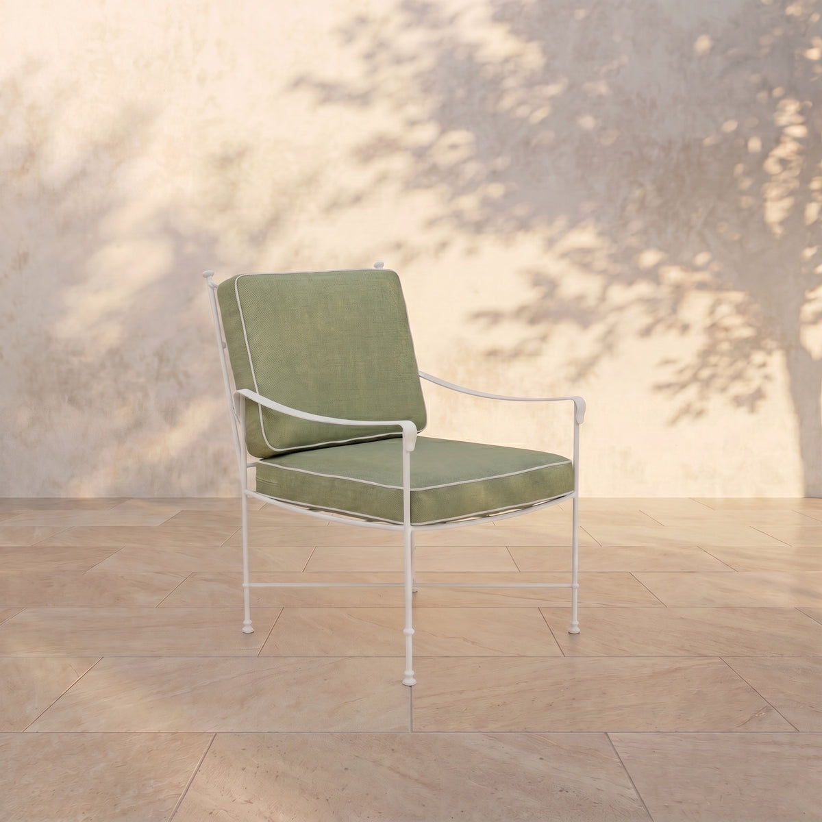 Provence Outdoor Lounge Dining Chair - White Frame-Outdoor Dining Chair-Heritage Leaf-House of Leon