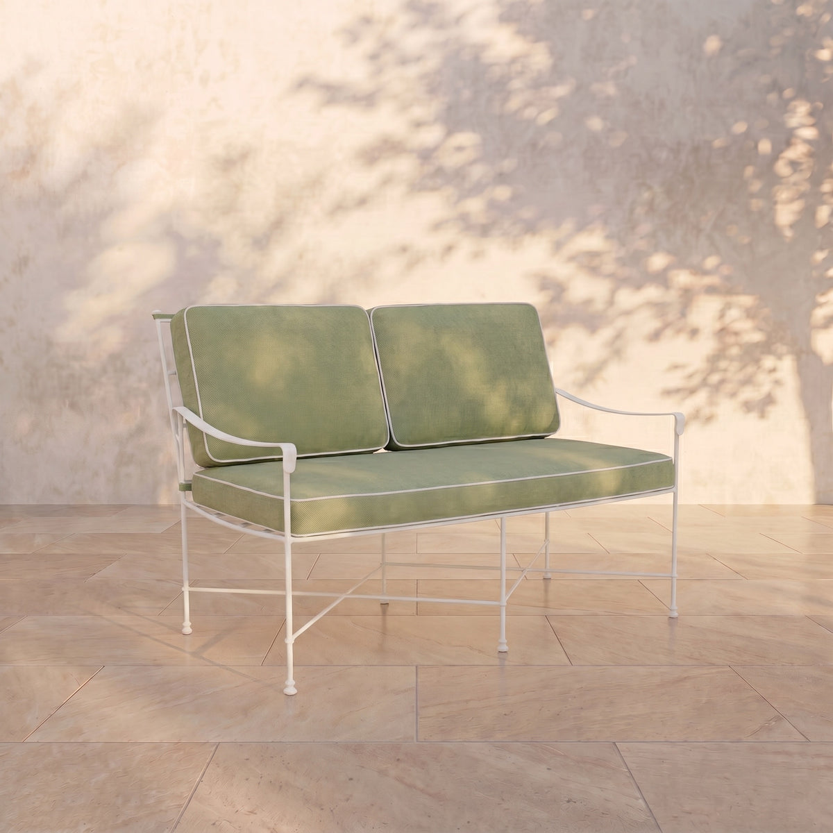 Provence Loveseat - White Frame-Outdoor Sofas-Heritage Leaf-House of Leon