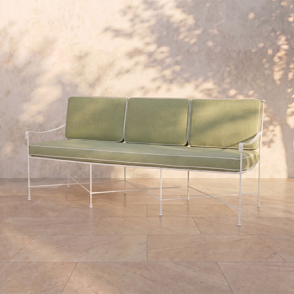 Provence 3 Seater Sofa - White Frame-Outdoor Sofas-Heritage Leaf-House of Leon