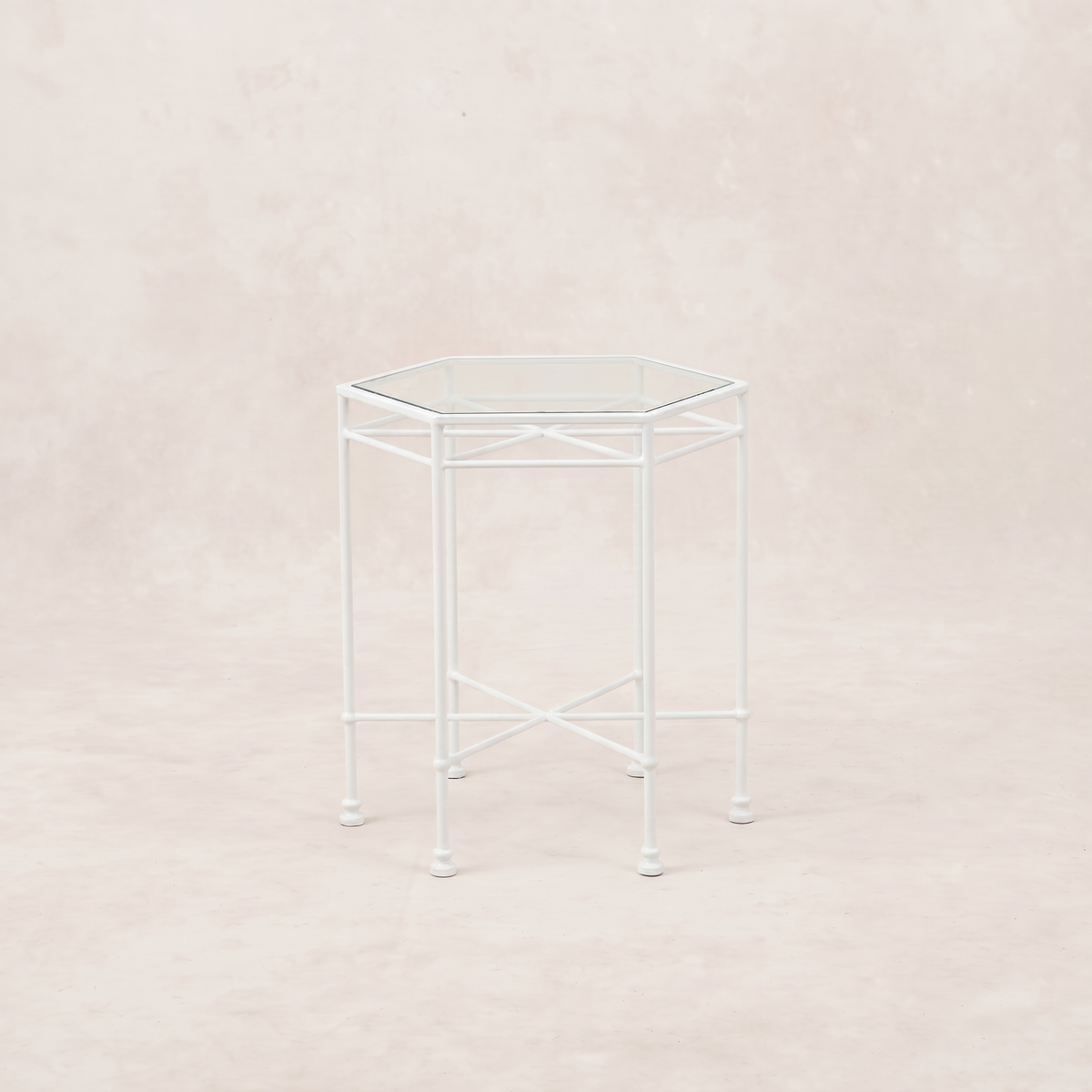 Provence Outdoor Glass Side Table - White-House of Leon