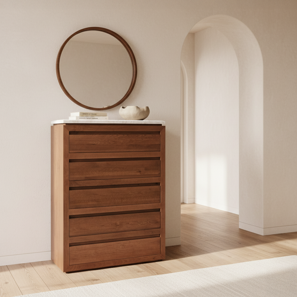 Sofita 5 Drawer Chest - Mocha-Dresser-House of Leon