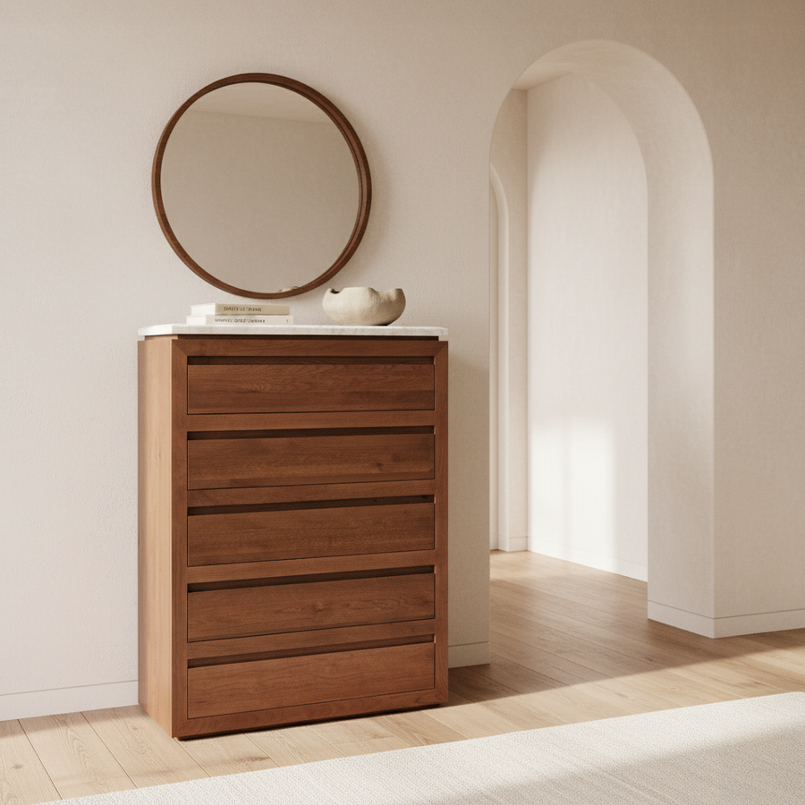 Sofita 5 Drawer Chest - Mocha-Dresser-House of Leon