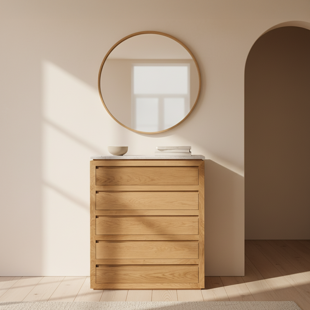 Sofita 5 Drawer Chest - White Oak-Dresser-House of Leon