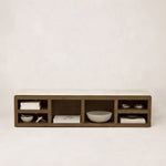 Sofita Marble Media Console - Mocha-Media Storage Cabinets & Racks-House of Leon