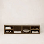 Sofita Marble Media Console - Mocha-Media Storage Cabinets & Racks-House of Leon