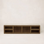 Sofita Marble Media Console - Mocha-Media Storage Cabinets & Racks-House of Leon