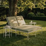 Provence Outdoor Double Chaise Lounge - White Frame-House of Leon