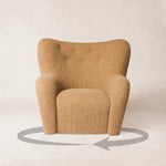 Papa Teddy Chair - Camel Boucle-Arm Chairs, Recliners & Sleeper Chairs-Swivel-House of Leon